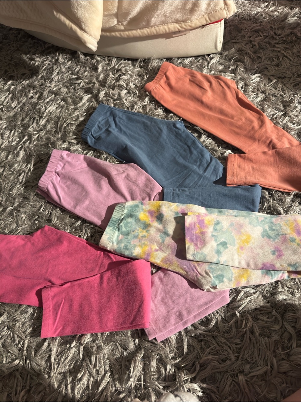 Cat & Jack Girls' Leggings Set - Pink, Coral, Blue & Tie-Dye